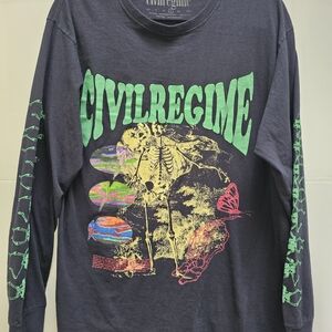 Civil Regime Black Long Sleeve Tee